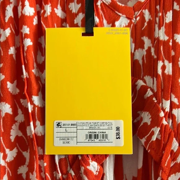 Women's Orange Patterned Dress - Picture 4 of 5